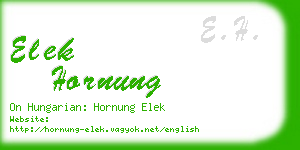 elek hornung business card